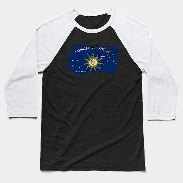 Conch Republic Flag Baseball T-Shirt by HypeRamen